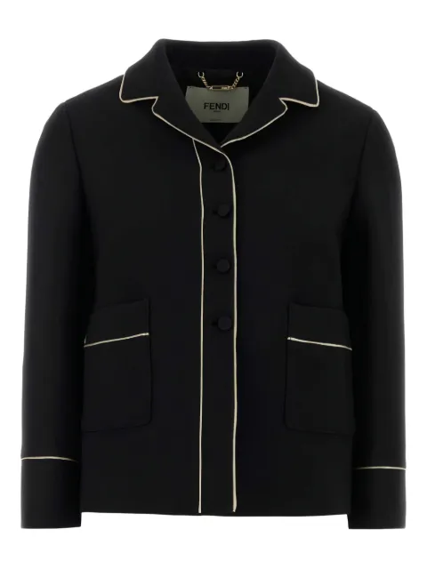 FENDI piping-detail front-pockets blazer