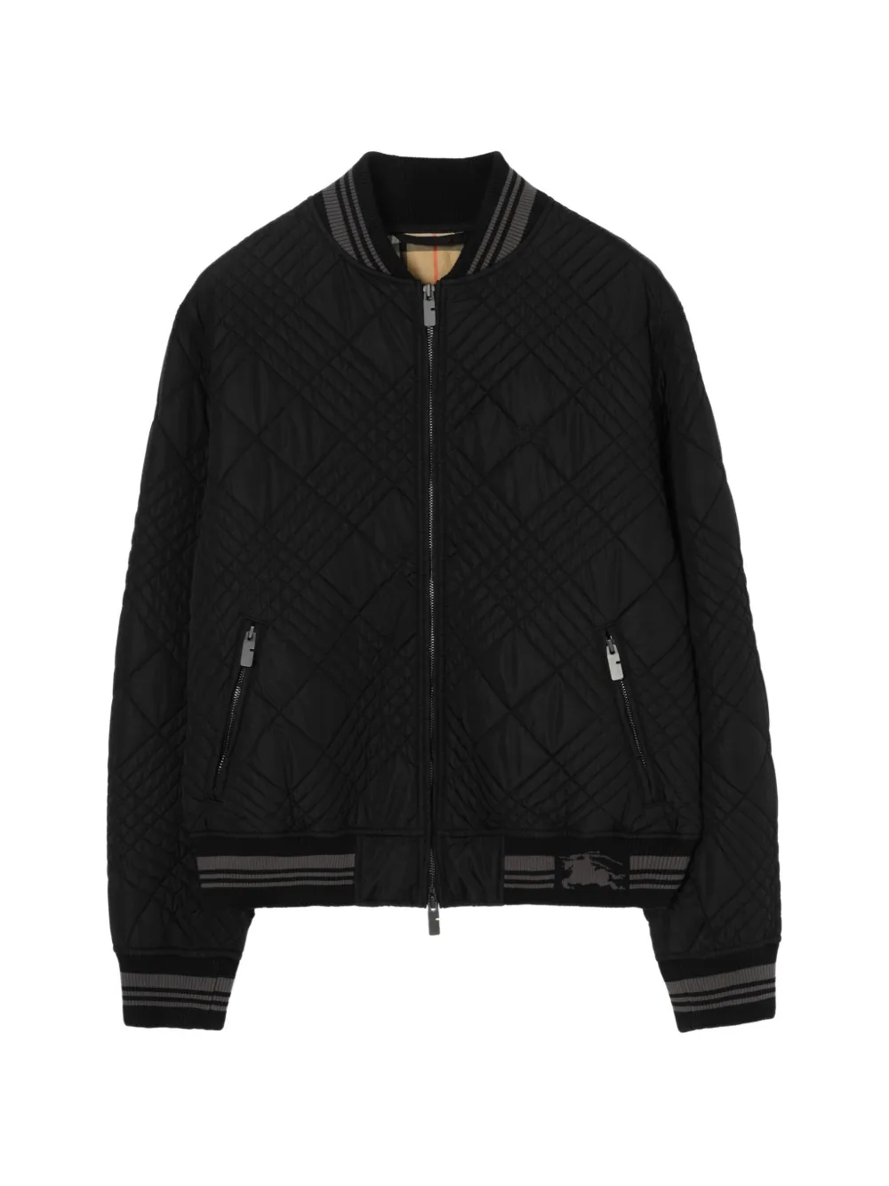 Burberry micro check-stitch Rakewood bomber jacket - Schwarz