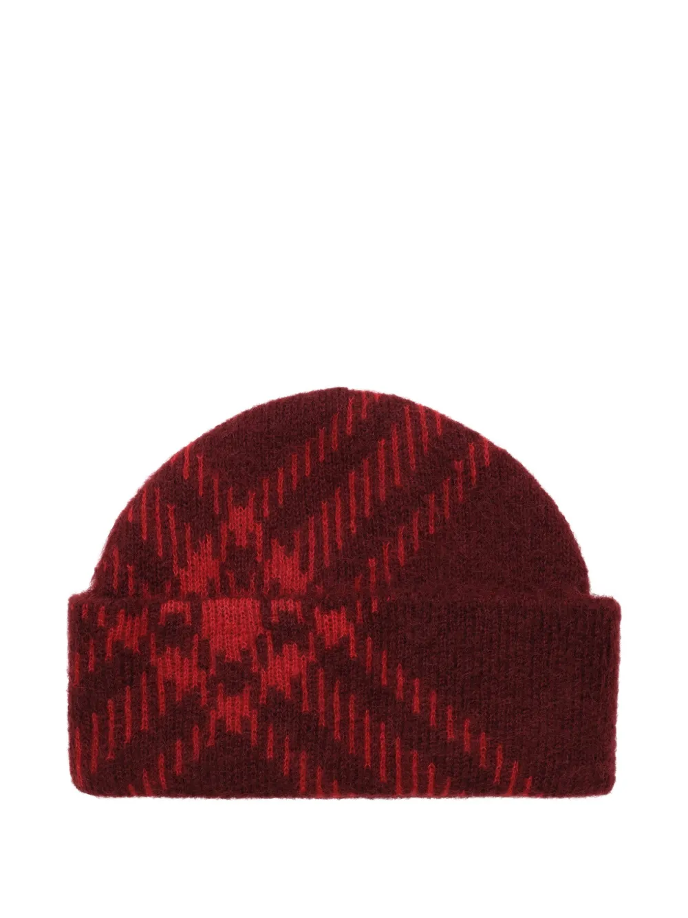 Burberry check beanie hat - Rood
