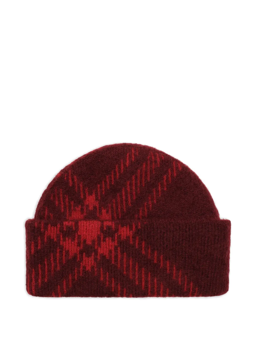 Burberry check beanie hat - Rosso