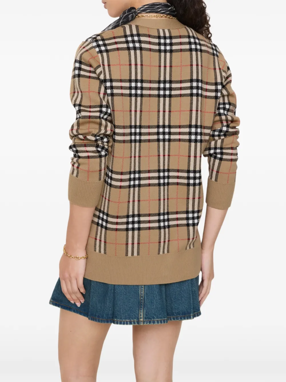 Burberry Geruit vest Beige