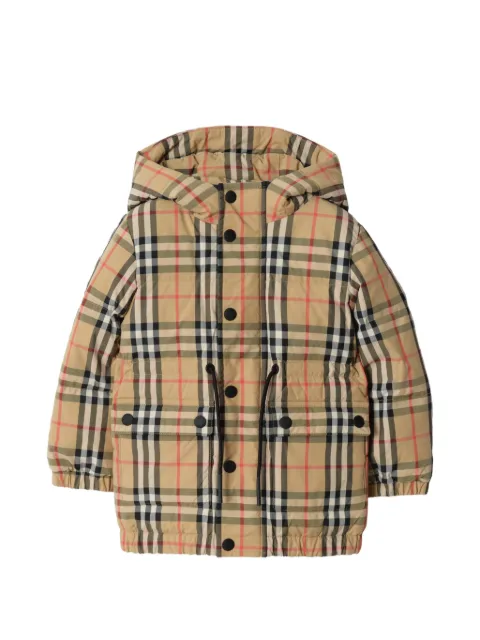 Burberry Kids check nylon puffer coat