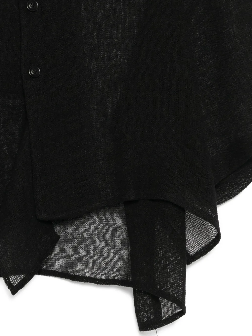  Y's Mesh Collared Blouse - Black 
