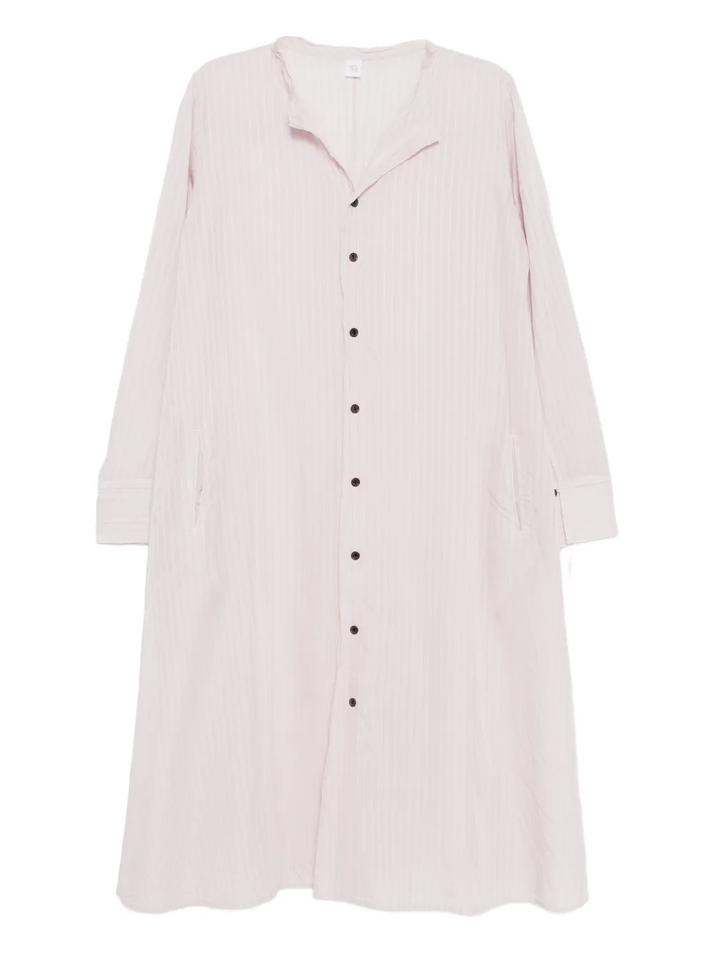 Y's stripe-patterned raw-edge shirt dress - Rosa