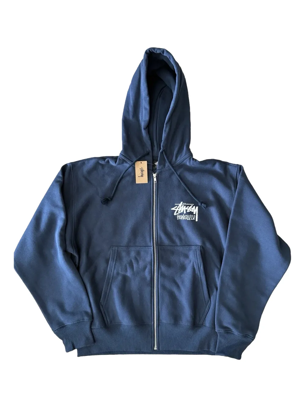 Stüssy zip-up printed hoodie - Blu