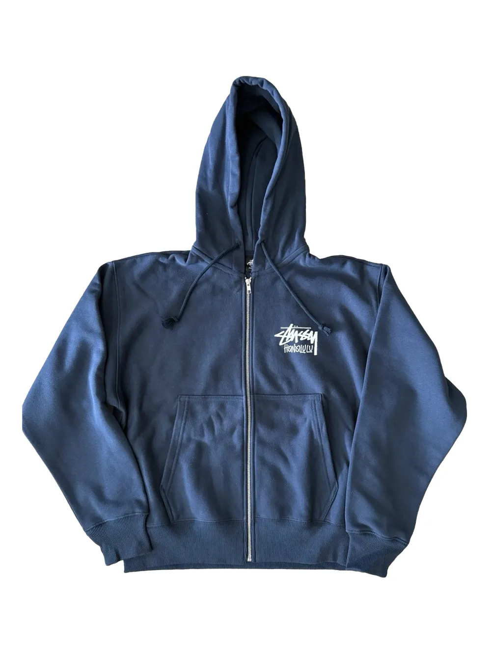 Stüssy zip-up printed hoodie - Blu