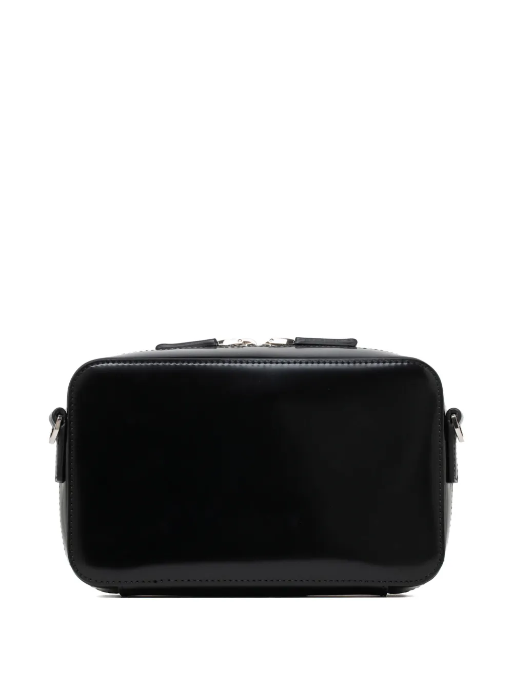Prada zipped leather messenger bag - Zwart