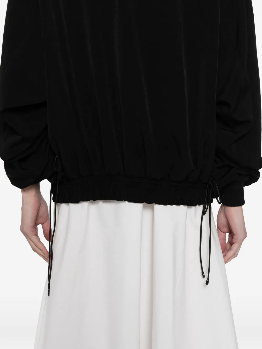 Yohji Yamamoto Ta pe jack met gesmockte mouwen Zwart