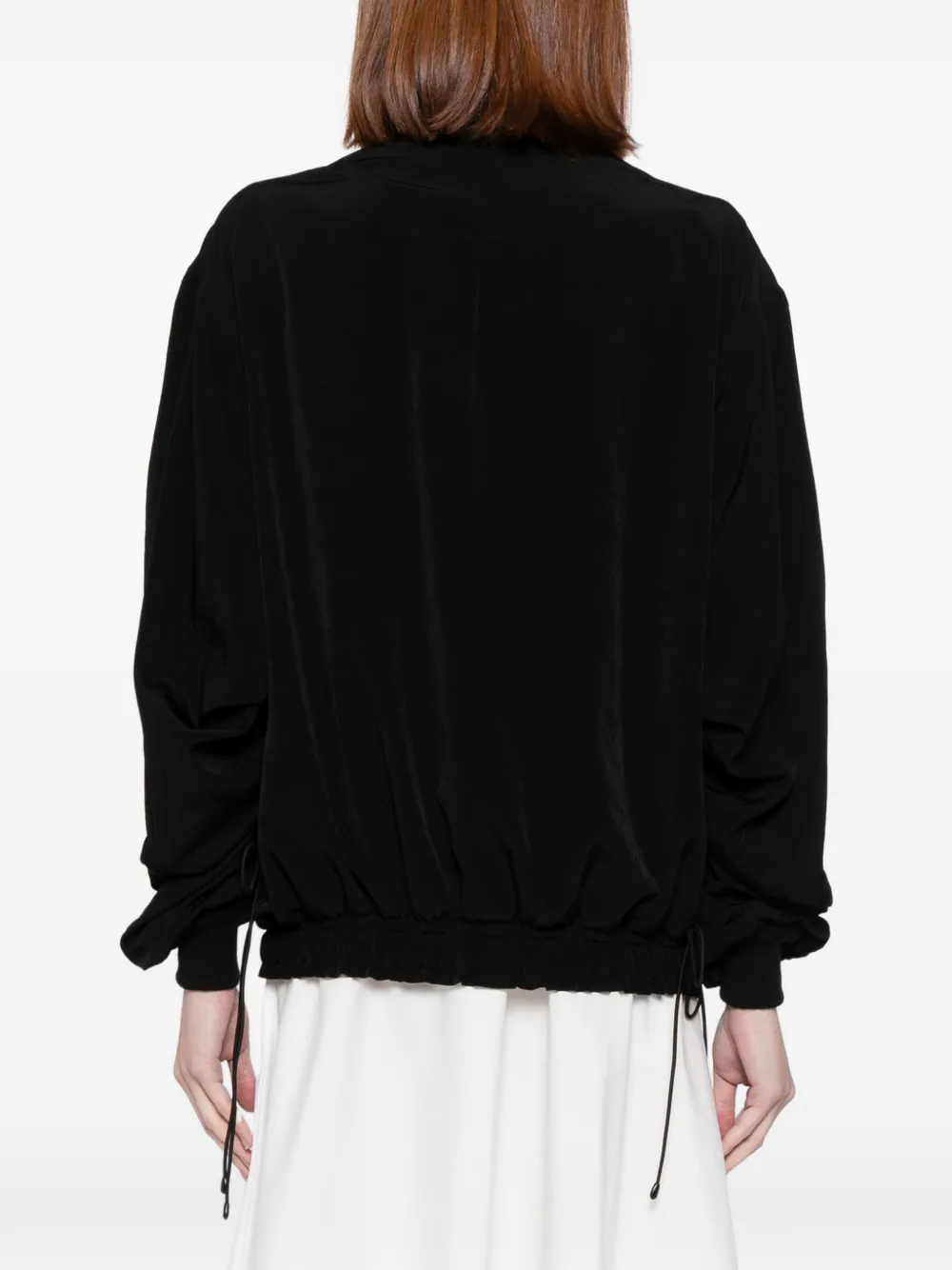 Yohji Yamamoto Ta pe jack met gesmockte mouwen Zwart