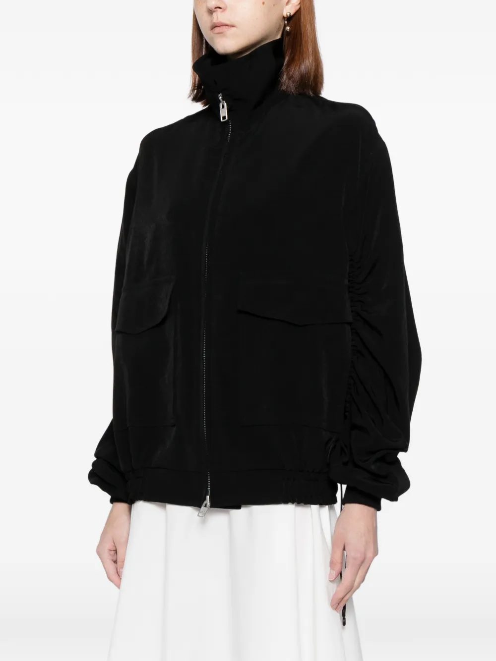  Yohji Yamamoto Ta/pe Shirring-sleeve Jacket - Black 