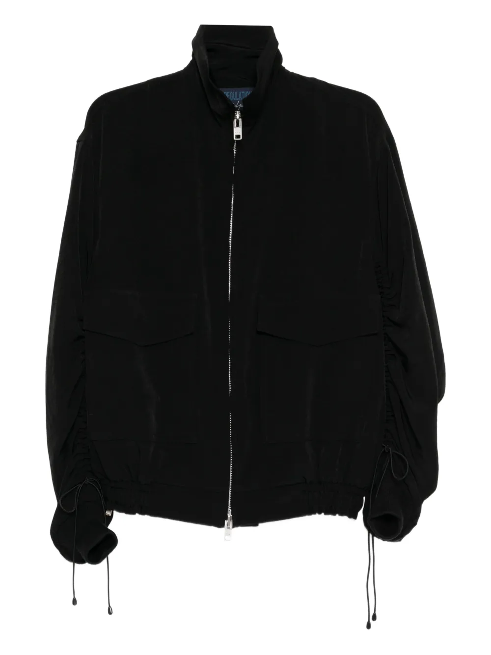 Yohji Yamamoto Ta/pe shirring-sleeve jacket - Nero