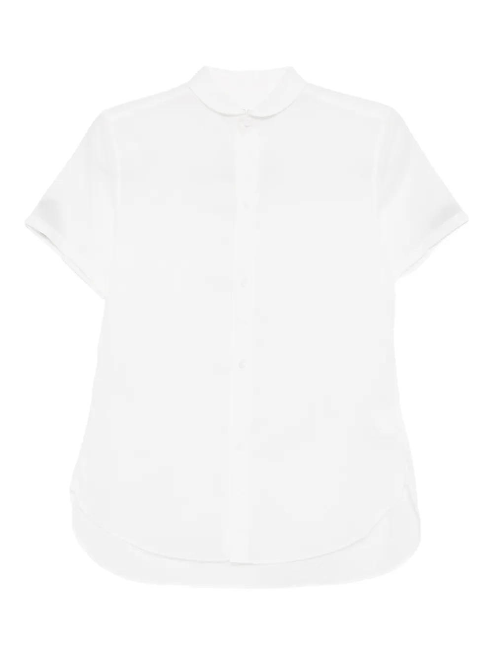Y's Rounded-collar Cotton Shirt In White
