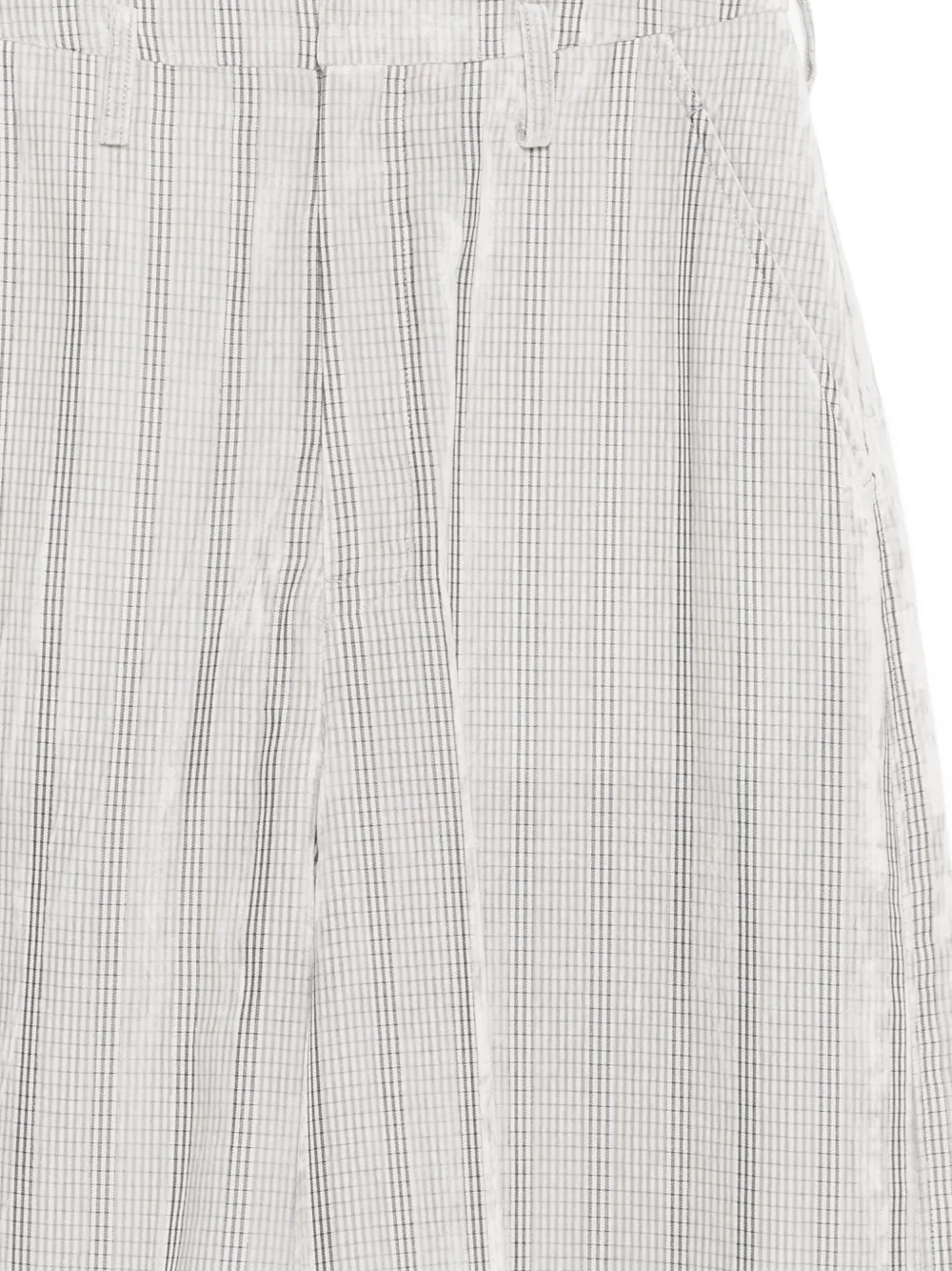  Yohji Yamamoto Checked Trousers - White 