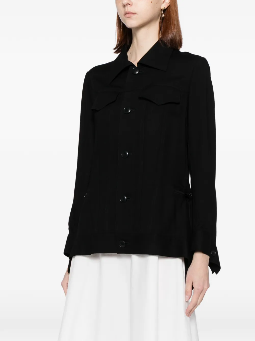 Yohji Yamamoto Jack met kraag Zwart