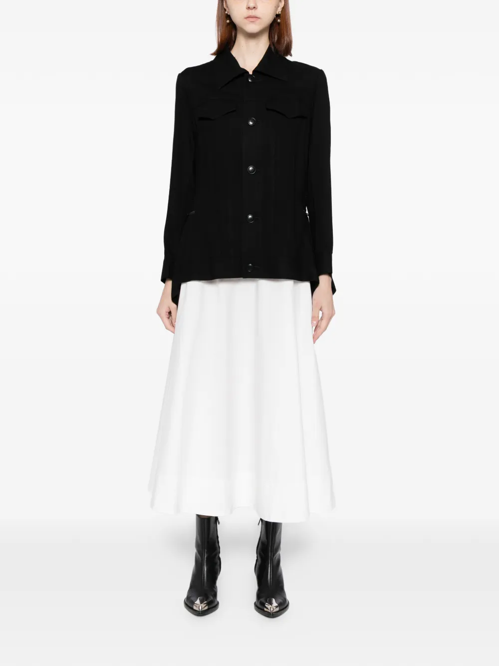 Yohji Yamamoto Jack met kraag Zwart