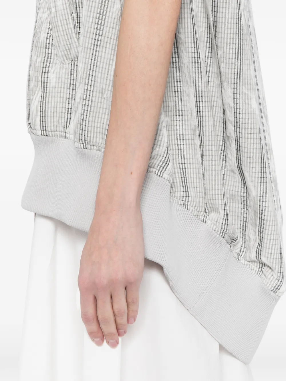 Yohji Yamamoto Geruite spencer Wit