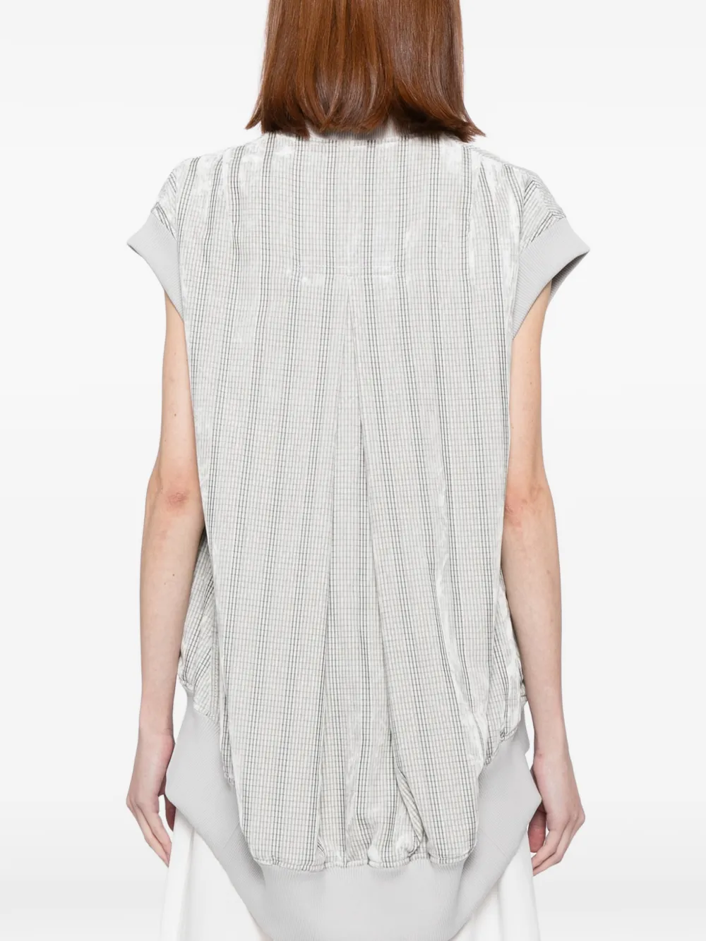 Yohji Yamamoto Geruite spencer Wit