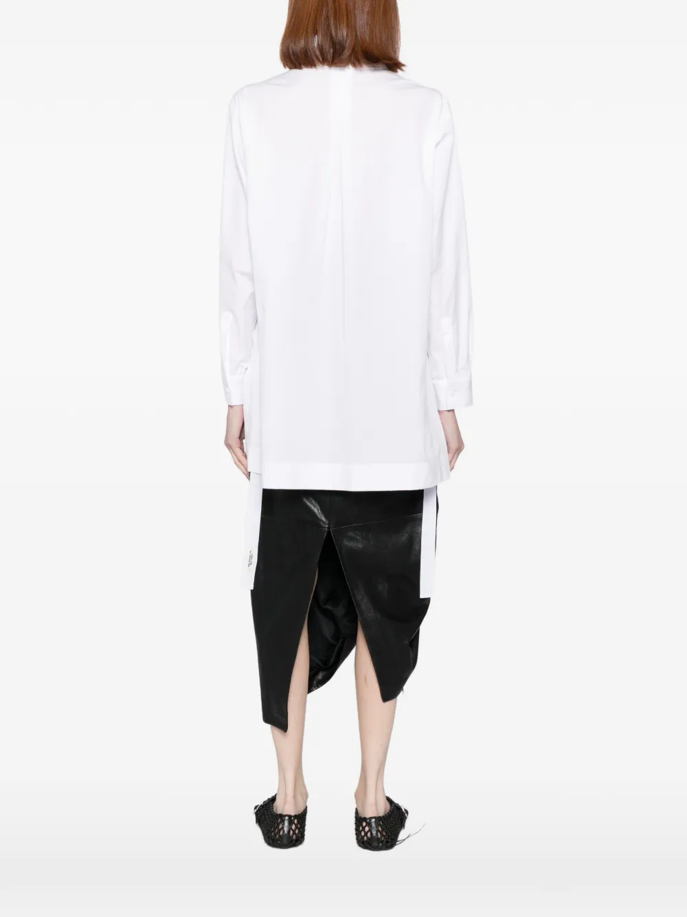 Yohji Yamamoto Blouse met gesmockte taille Wit