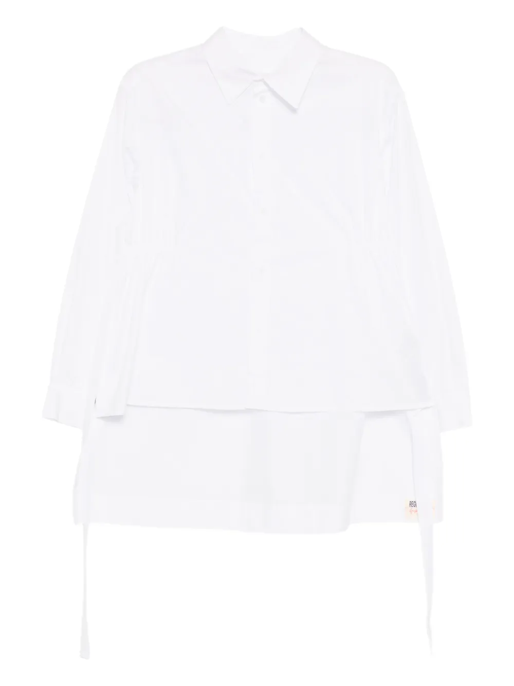 Yohji Yamamoto waist-gathered shirt - Weiß