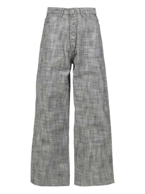 NO/FAITH STUDIOS logo-patch buttoned trousers