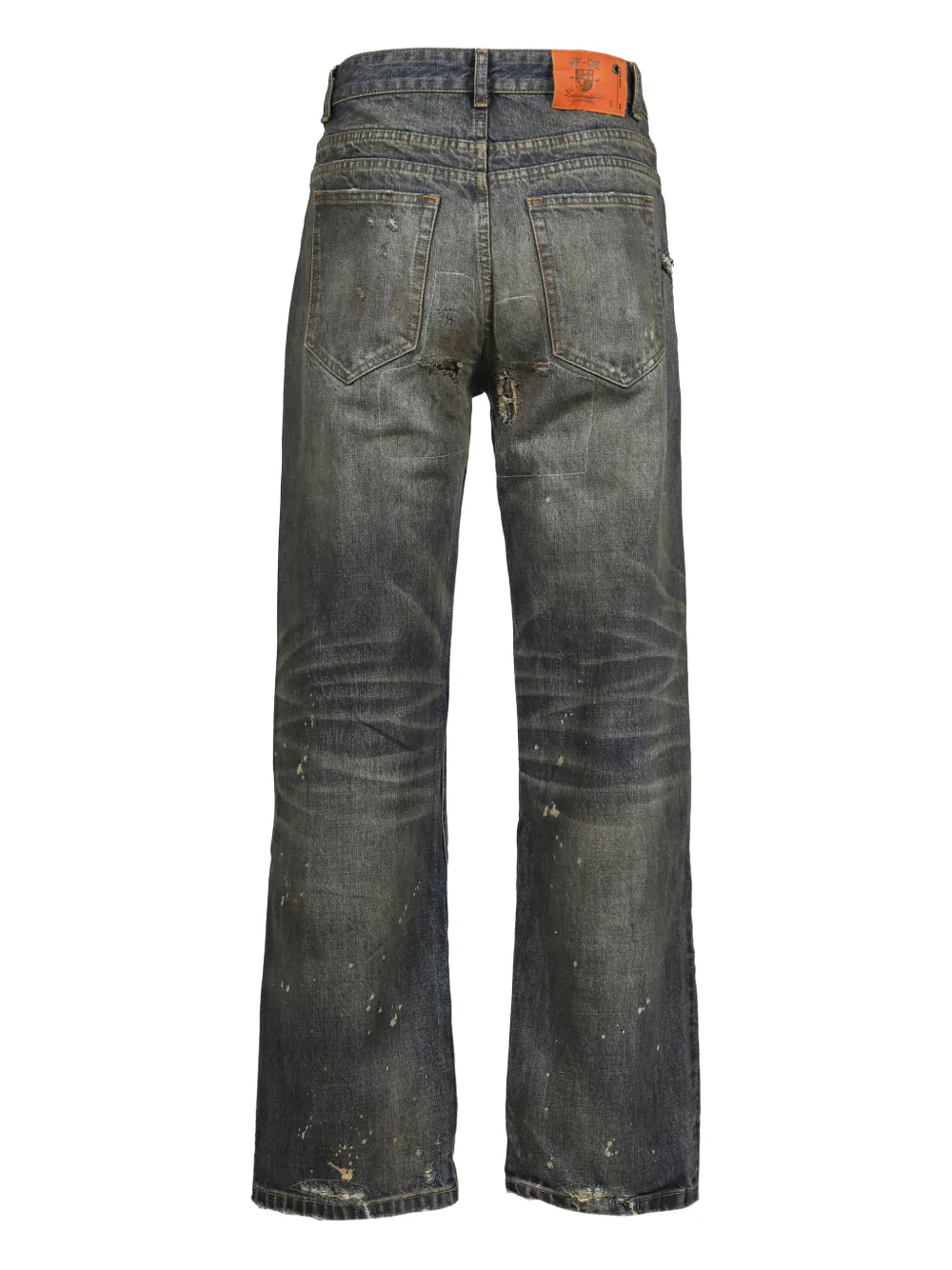 NO/FAITH STUDIOS Jeans met gerafeld detail - Blauw