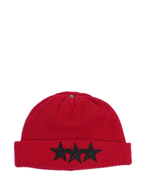 Chrome Hearts star-patch beanie hat