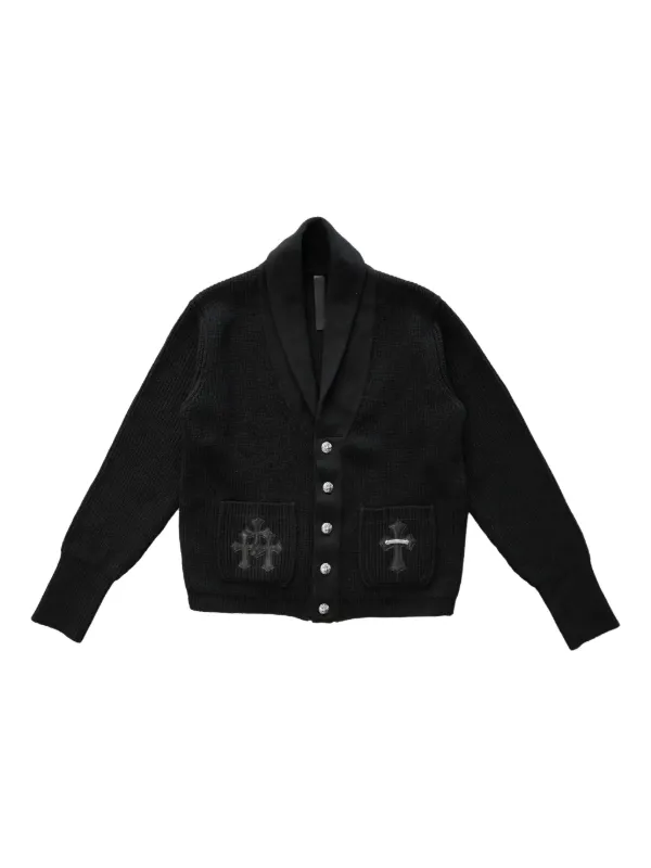 g*d様 Chrome Hearts Cashmere Cardigan ジャケ Chrome Hearts Cashmere Brown Triple Cross Patch Cardigan - SRM