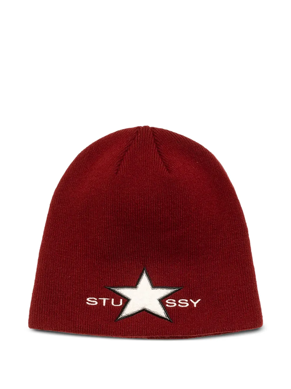 Stüssy star-motif beanie hat - Rosso