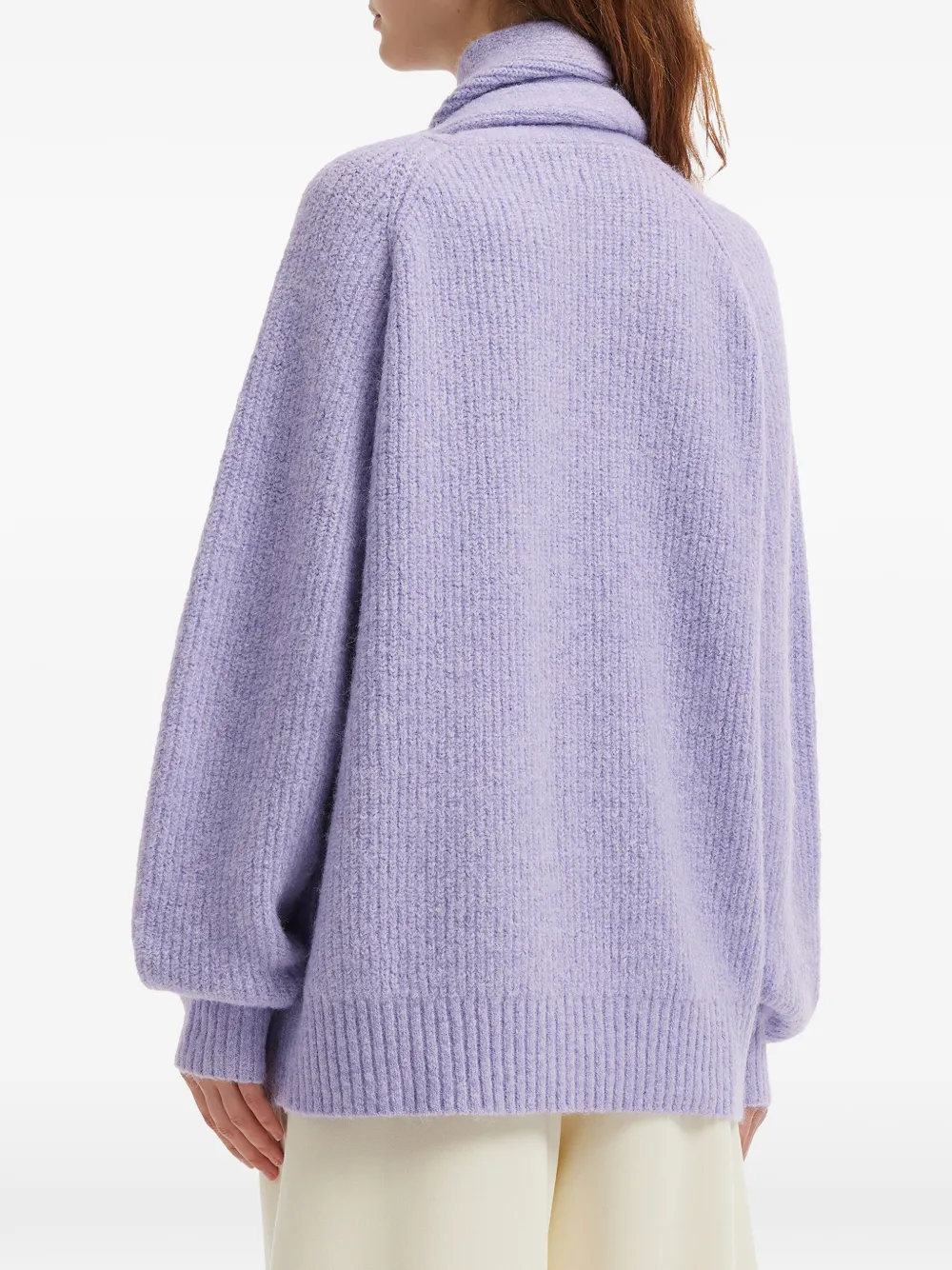 B+ab Button Roll-neck Sweater In Purple