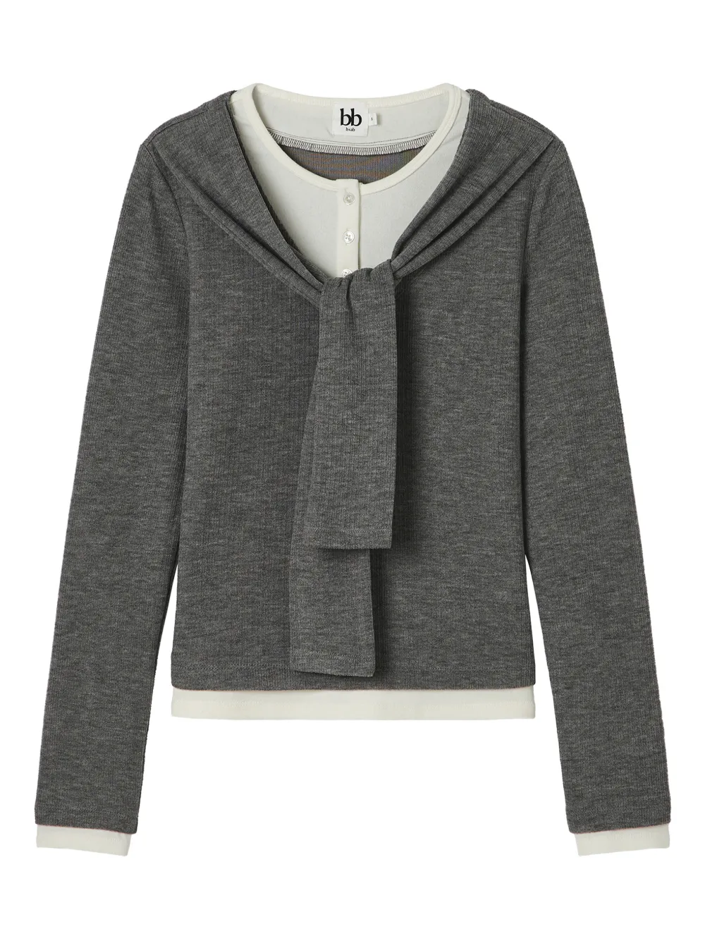 b+ab tied top | Grey | Image 1
