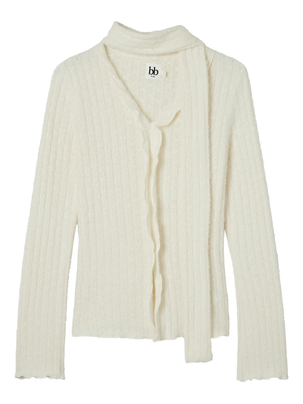 b+ab ribbed scarf sweater - Nude