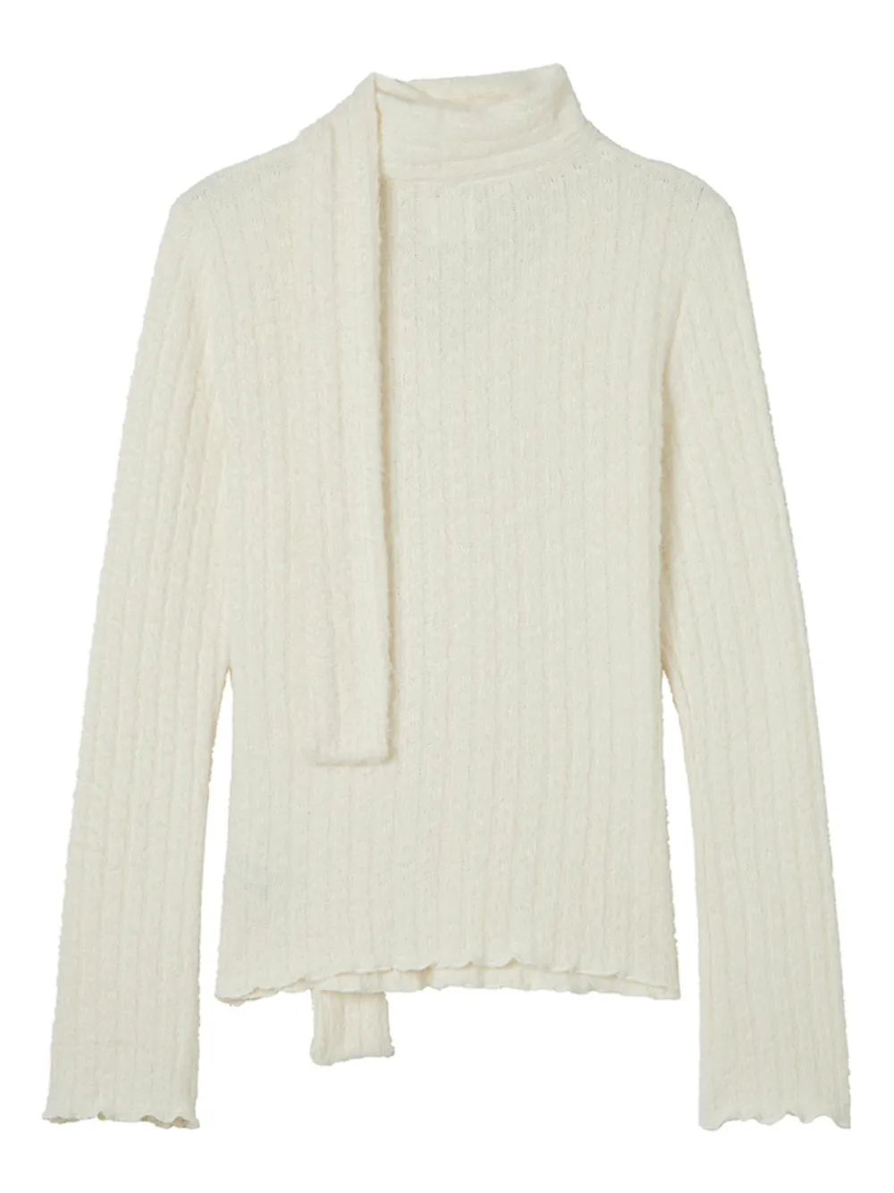  B+ab Ribbed Scarf Sweater - Neutrals 