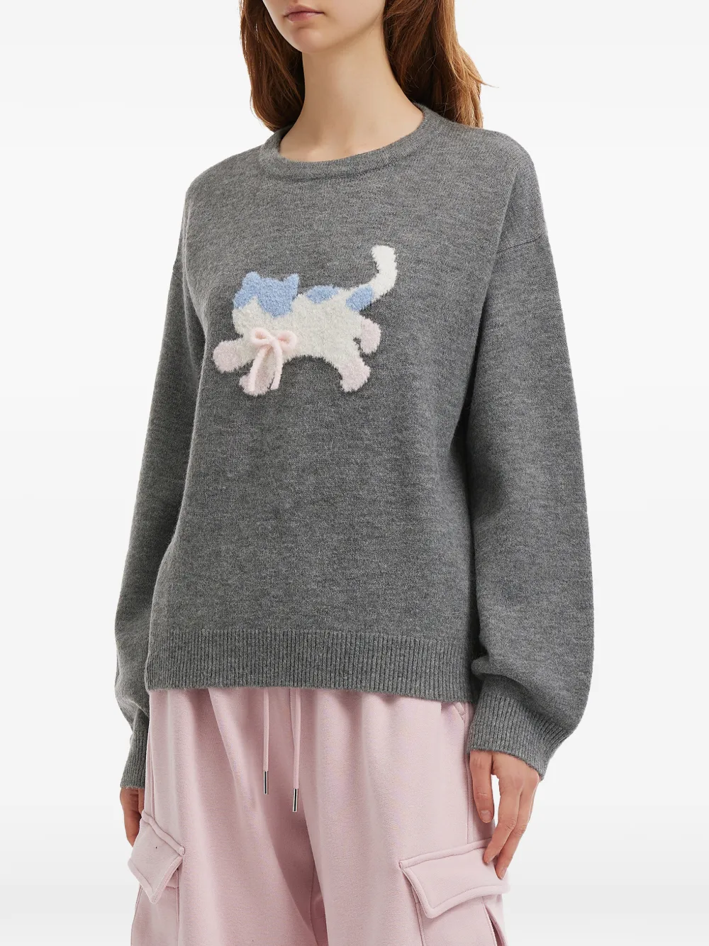  B+ab Appliqué Sweater - Grey 