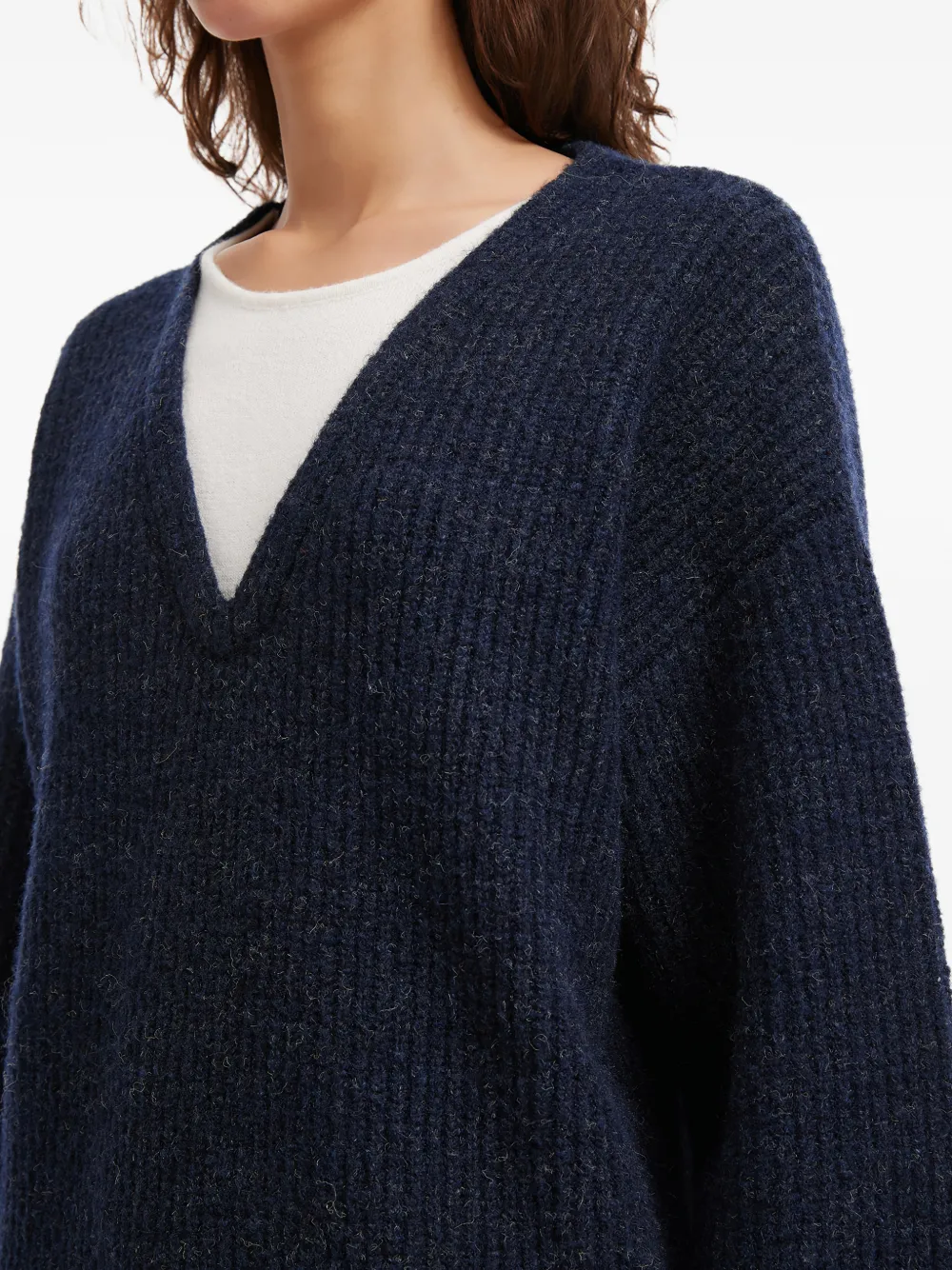 b+ab Trui met V-hals Blauw