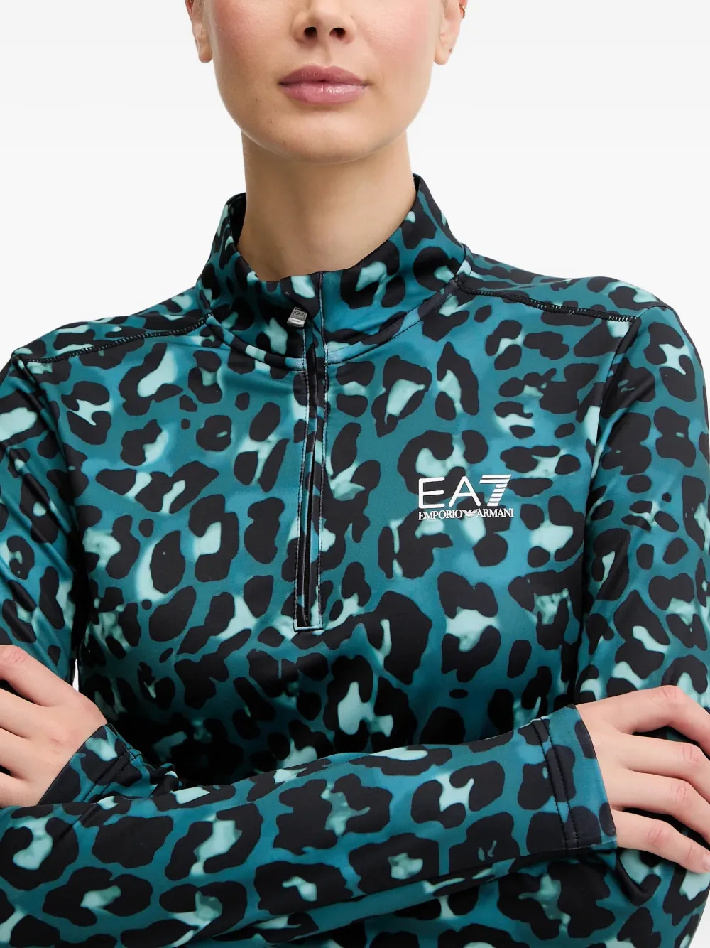 Ea7 Emporio Armani Onderlaag met luipaardprint Blauw