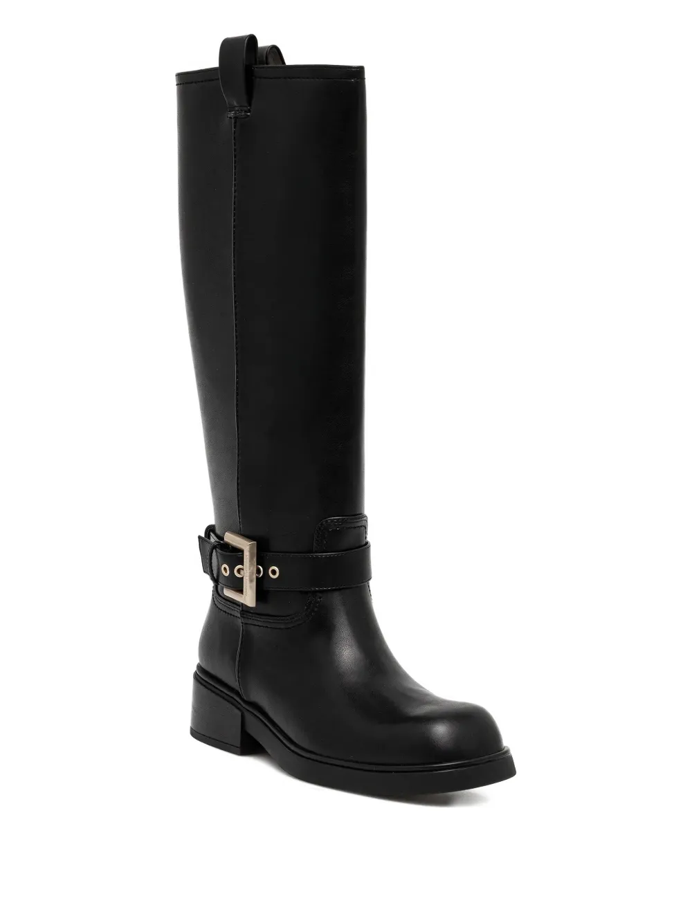 Armani Exchange buckle-detail boots Zwart