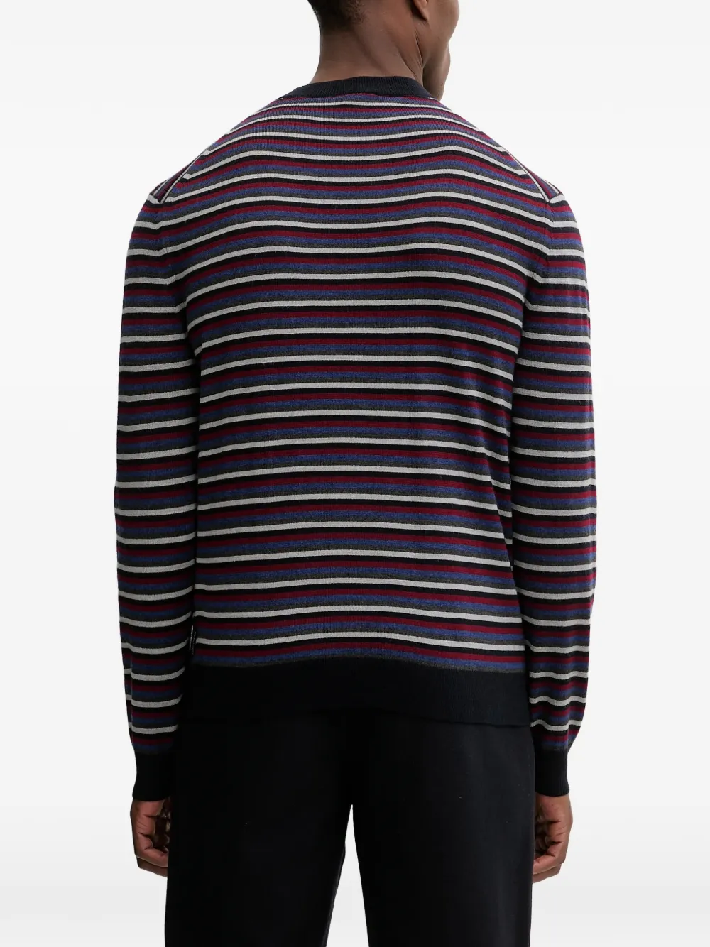  Armani Exchange Jersey A Rayas Con Cuello En V - Azul 