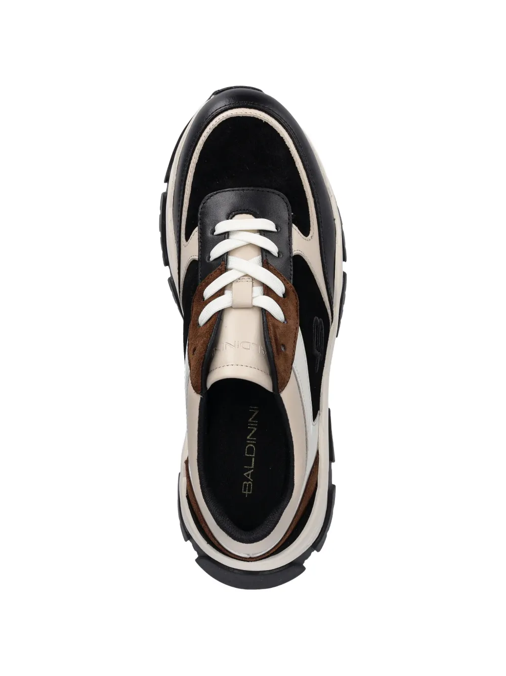 Baldinini lace-up panelled sneakers Zwart