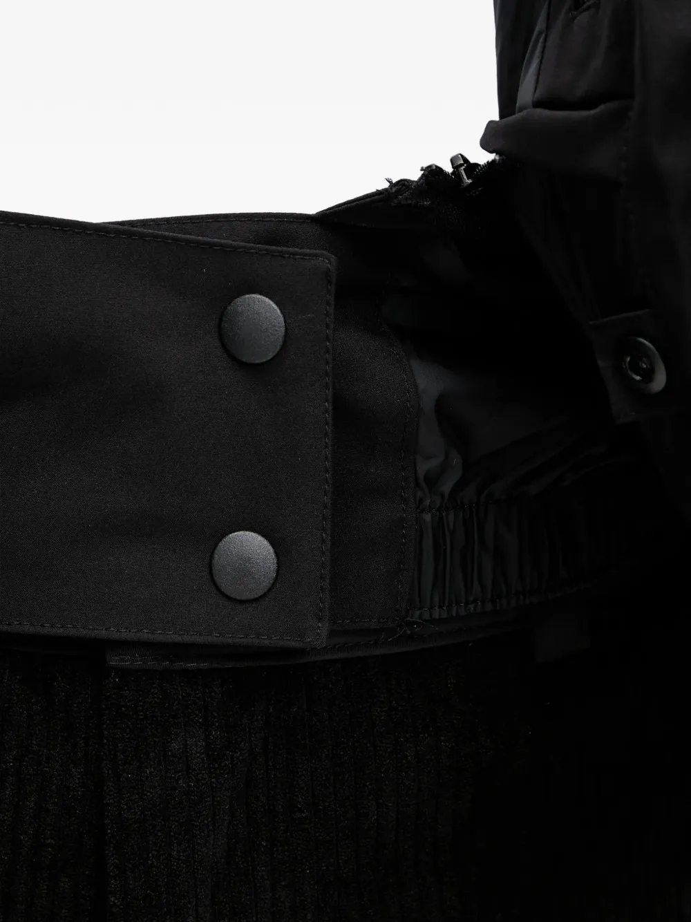 Ea7 Emporio Armani Ski-jack met ribfluwelen detail en capuchon Zwart