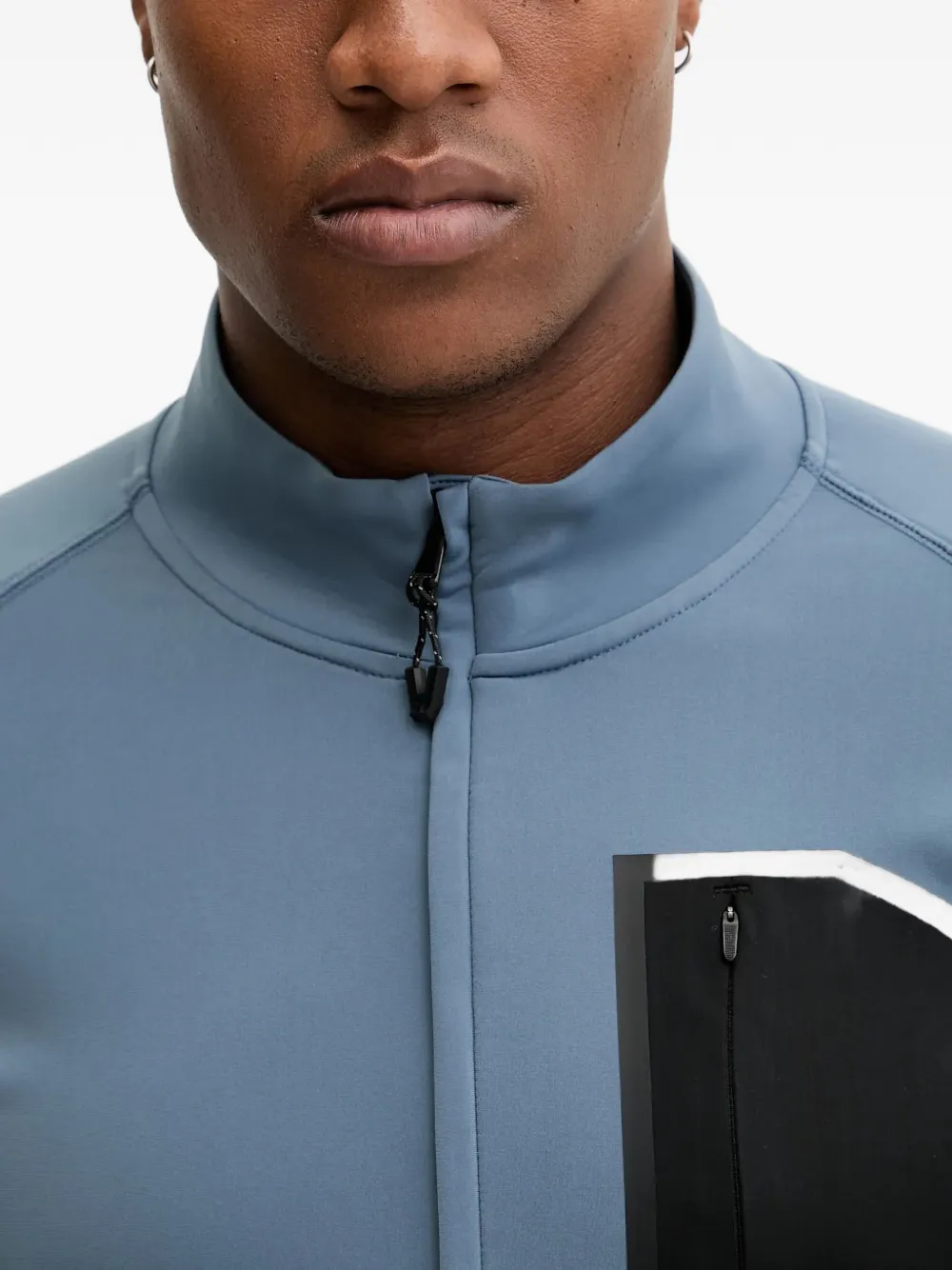Ea7 Emporio Armani Sweater met borstzak en rits Blauw