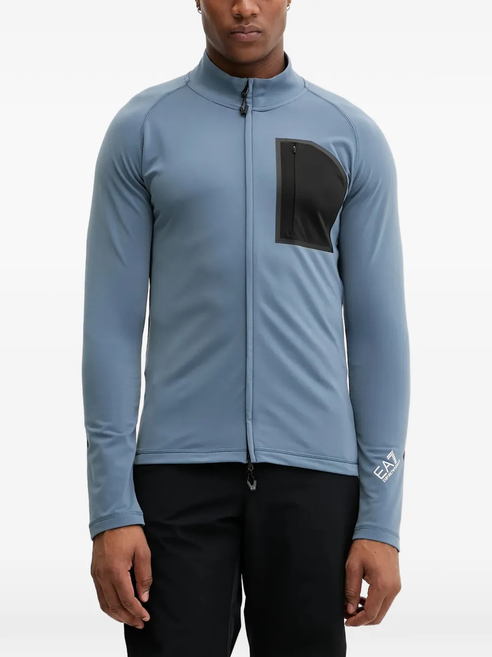 Ea7 Emporio Armani zip-up chest-pocket sweatshirt - Blu