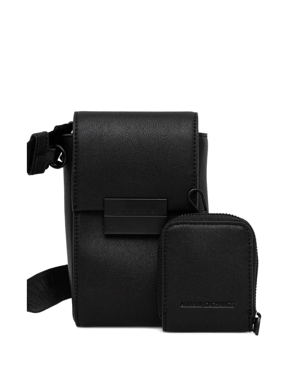 Armani Exchange logo-plaque shoulder bag - Zwart