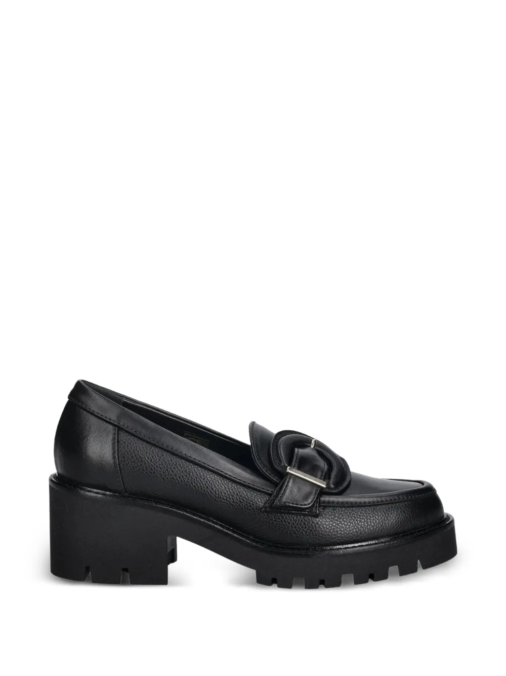 Baldinini buckle lug-sole heeled loafers - Nero