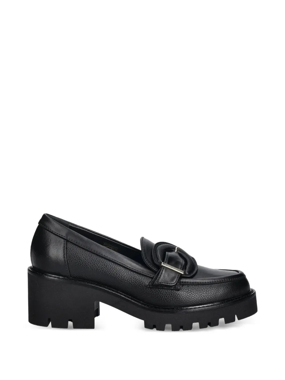 Baldinini buckle lug-sole heeled loafers - Black