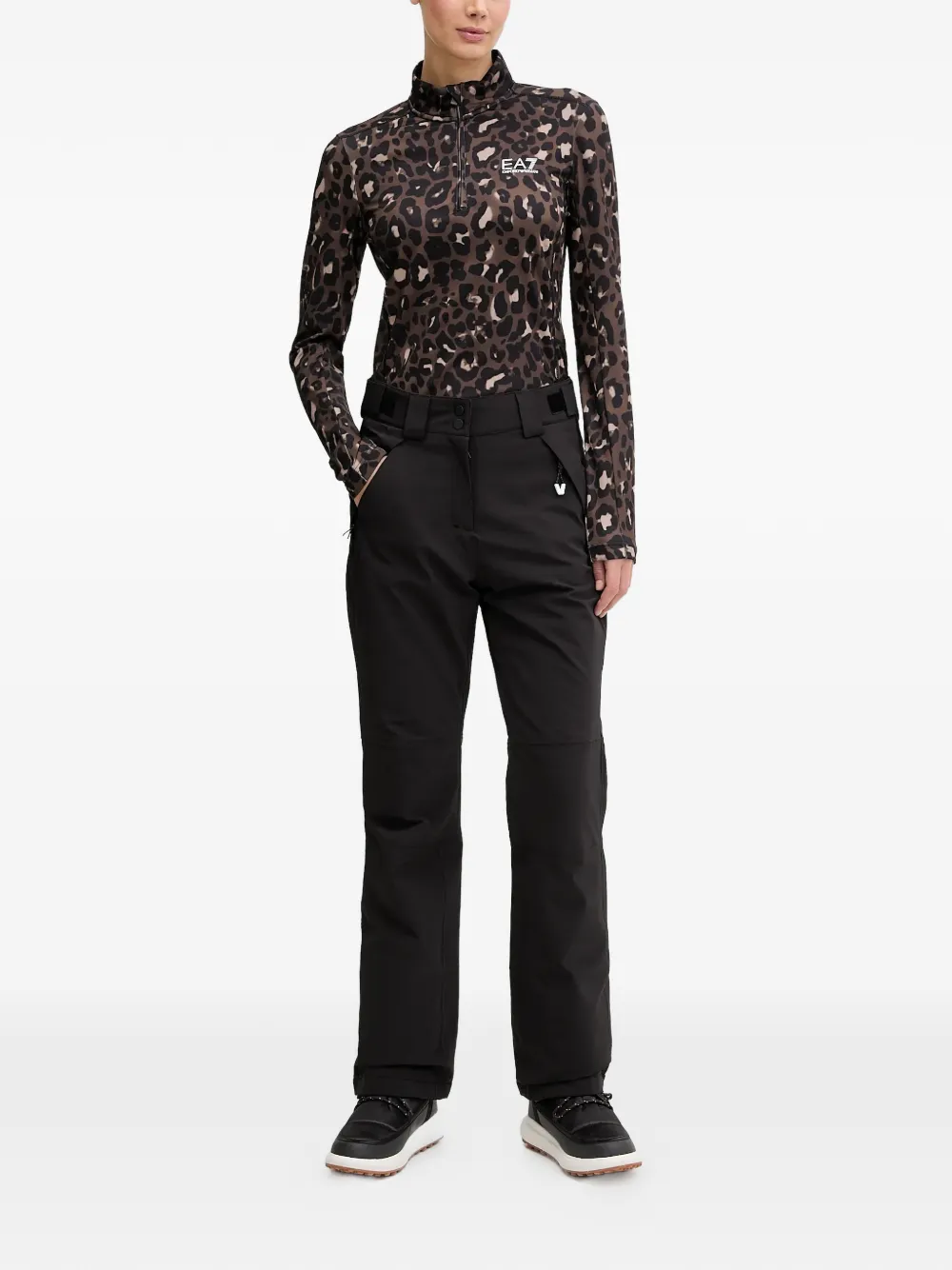 Ea7 Emporio Armani Skibroek met riemlussen - Zwart