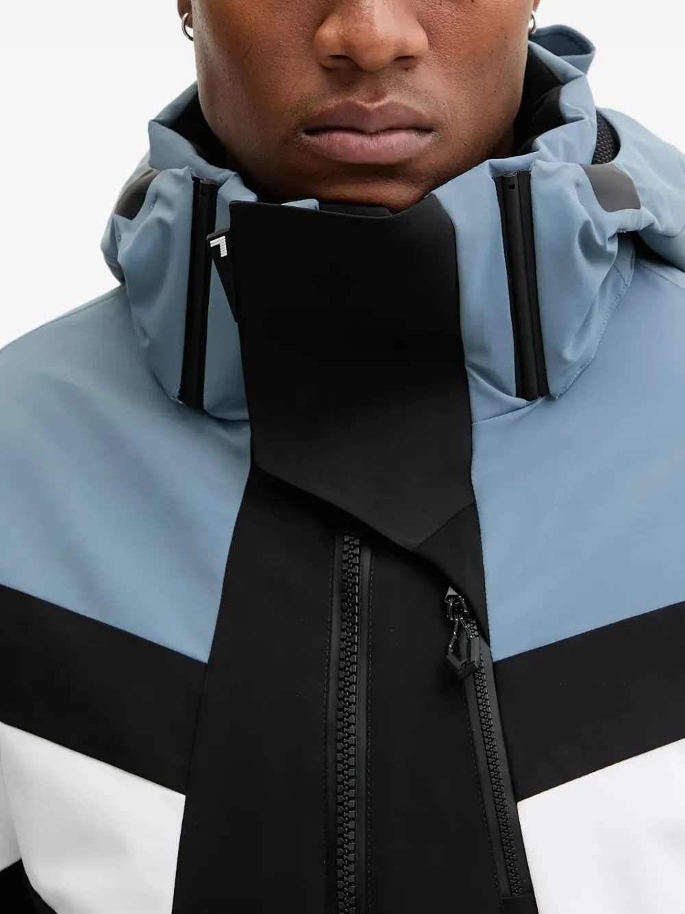Ea7 Emporio Armani Ski-jack met capuchon en colourblocking Zwart