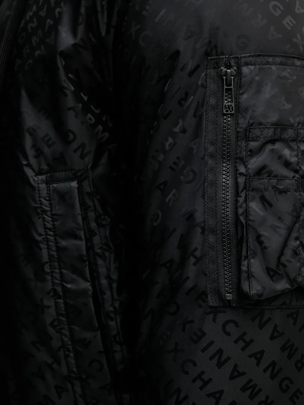 Armani Exchange Gewatteerd jack met logoprint Zwart