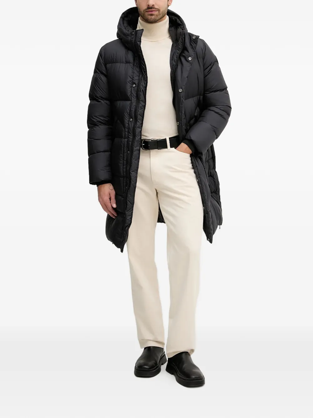 Bomboogie Monaca hooded puffer coat - Zwart