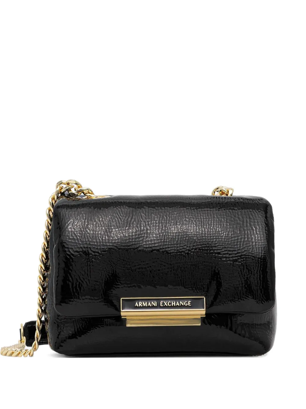 Armani Exchange Borsa a tracolla con placca logo - Nero