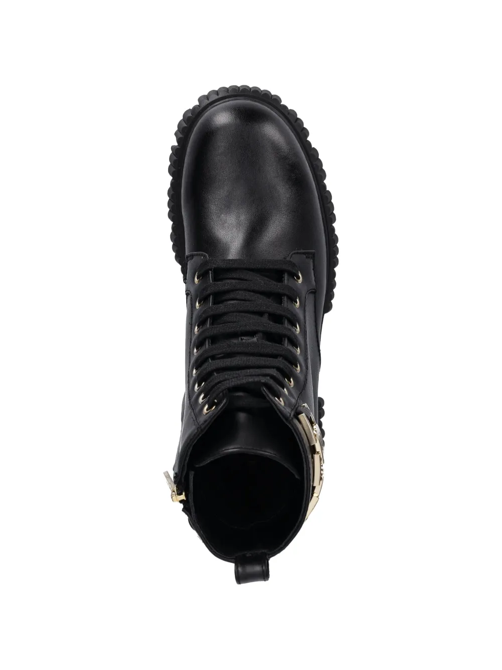 Baldinini lace-up chain combat boots Zwart